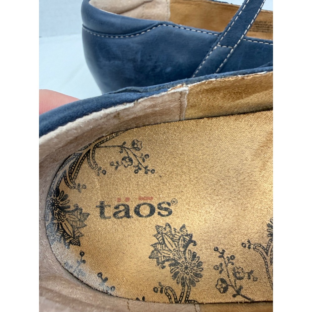 Taos BNR-14209 Navy Blue Leather Double Strap Mary Jane Flats Womens 11 - Picture 7 of 9